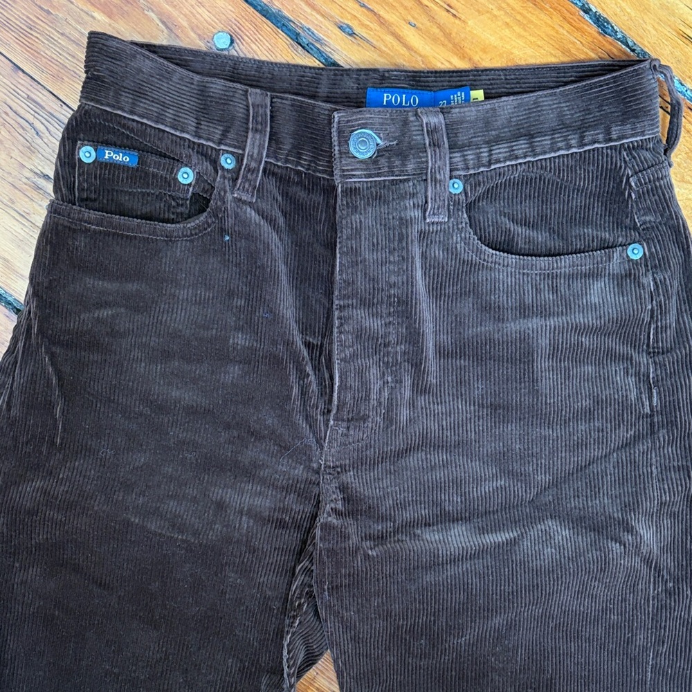 Polo by Ralph Lauren Dark Brown Corduroy Pants with Blue Accents